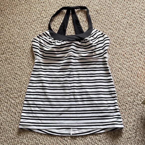 lululemon athletica Tops - lululemon athletica Black and White Striped Camisole